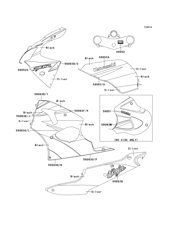 ZX600 Decals(silver / black)(zx600-j1h)