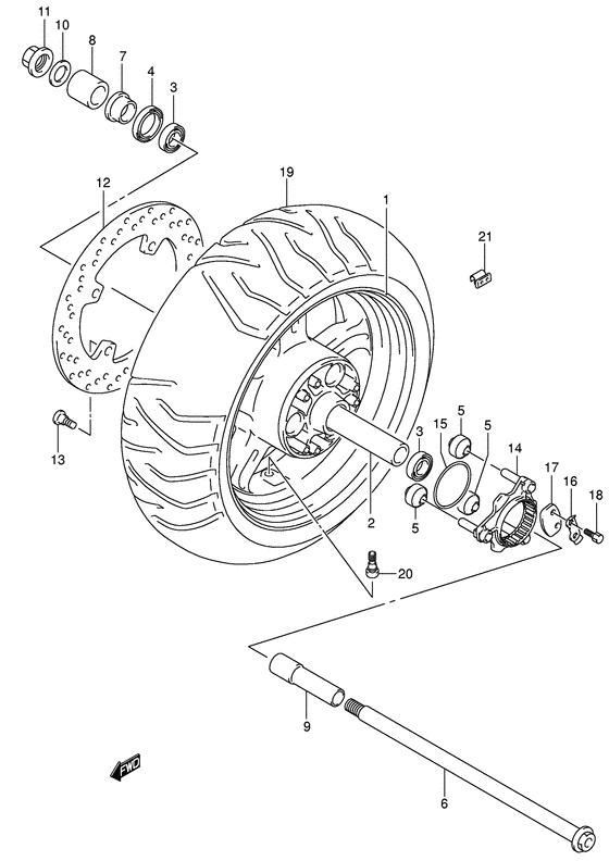 Rear wheel complete assy