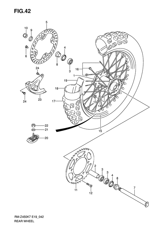 Rear wheel complete assy