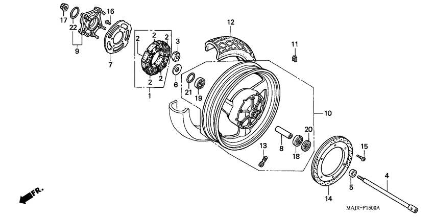 Rear wheel complete assy