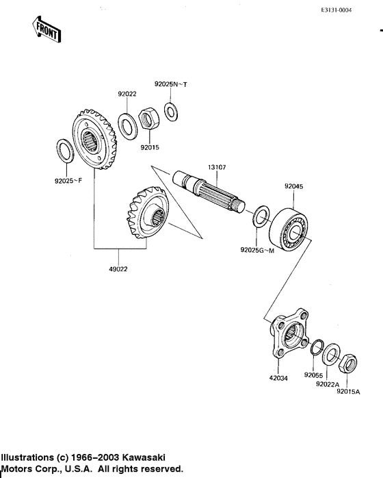 Front bevel gears