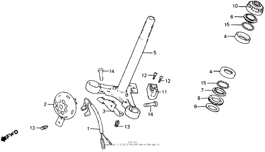 Steering stem + horn