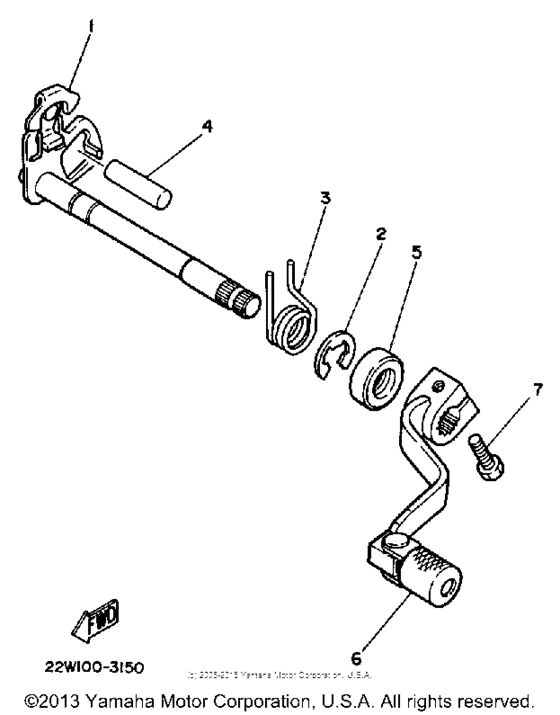 YZ80S (Motocross) Вал переключения