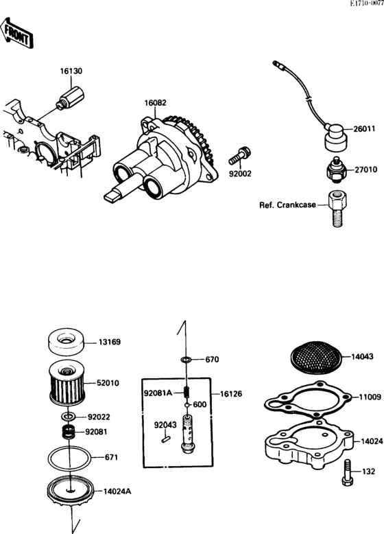 EX250 Масляный насос и фильтр