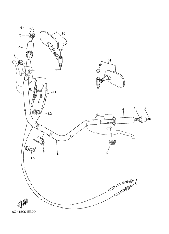 Steering handle & cable