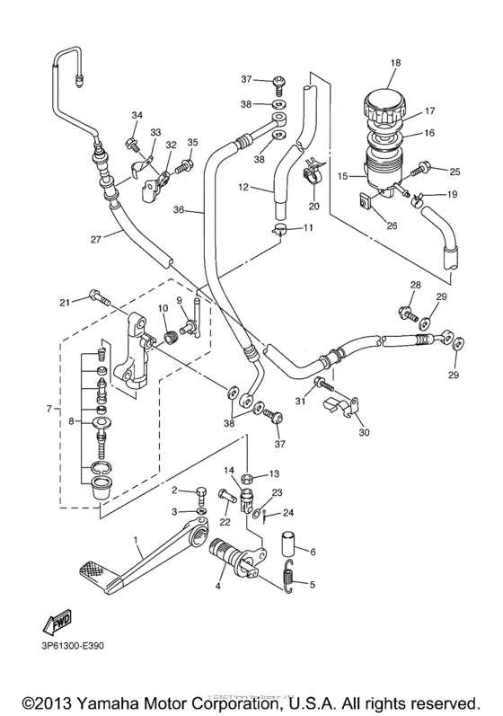 FJR13AV Задний торм цилиндр