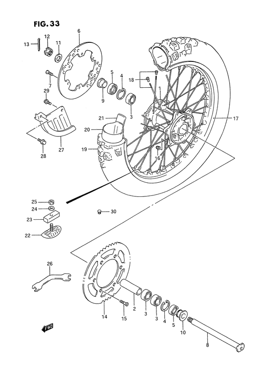 Rear wheel complete assy
