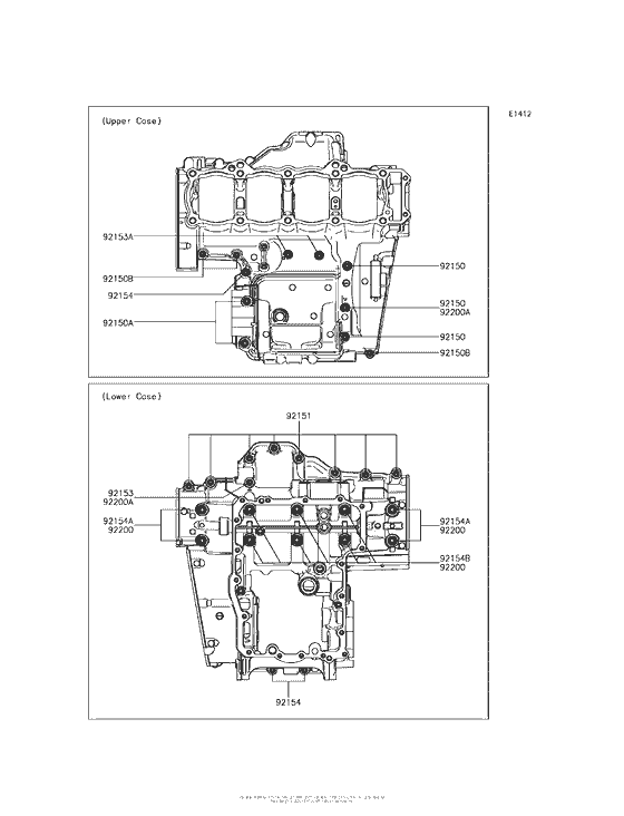 ZR900 Болты крепления картера