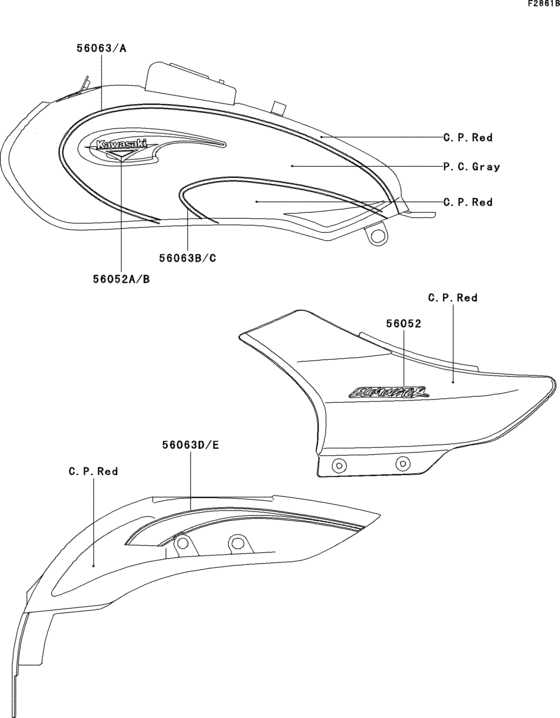 BN125 Наклейки (red / gray)