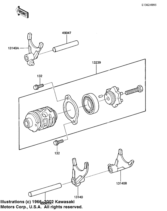 Gear change drum & forks