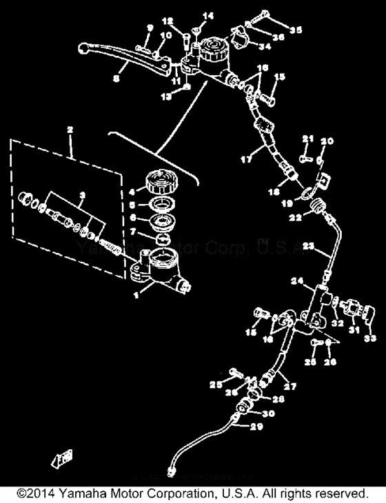 Front master cylinder - brake hose