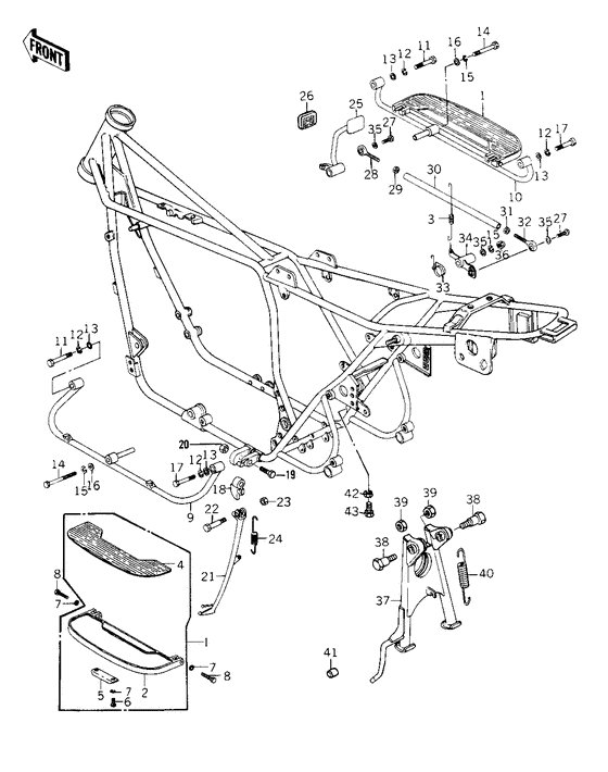 Footrests/stands/brake pedal