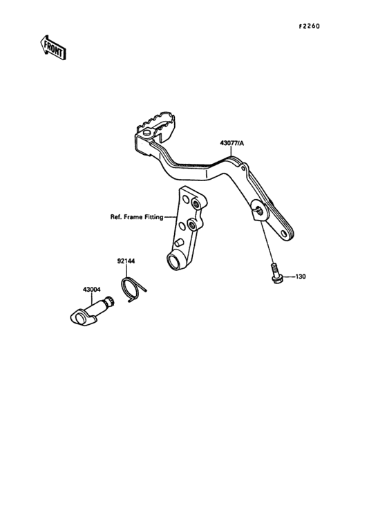 KL650 Педаль тормоза