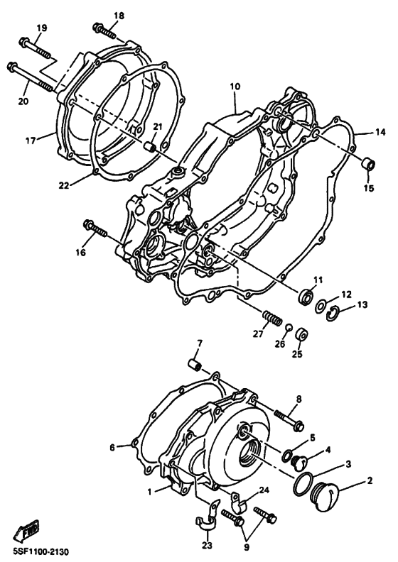 YZ426F YZ426FP Crankcase cover ass`y  (v