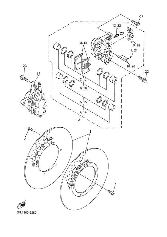 YZF-R7 Передний суппорт