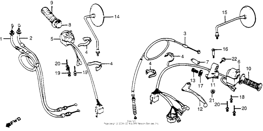 Handle lever + switch + cable