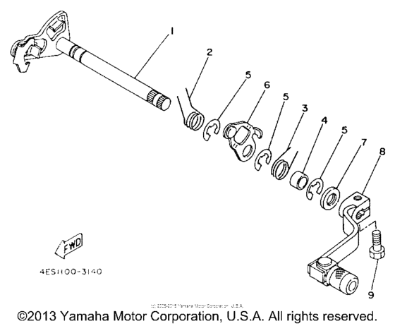 YZ80E1 Вал переключения