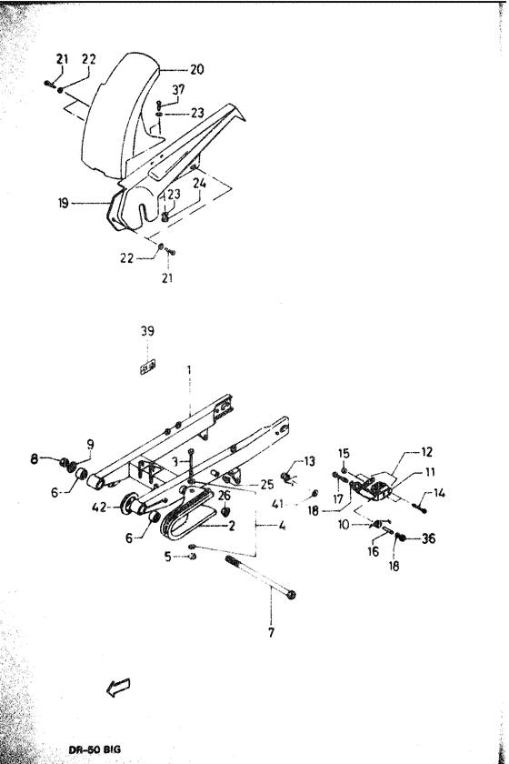 Swinging, mudguard and case chain