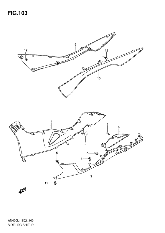 AN400Z (ABS) Side leg shield