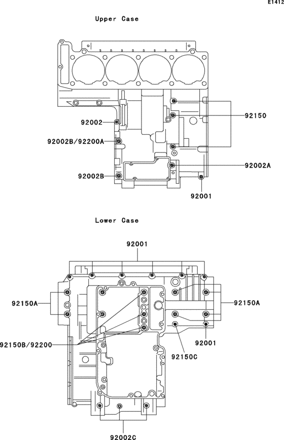 ZX1100 Болты крепления картера