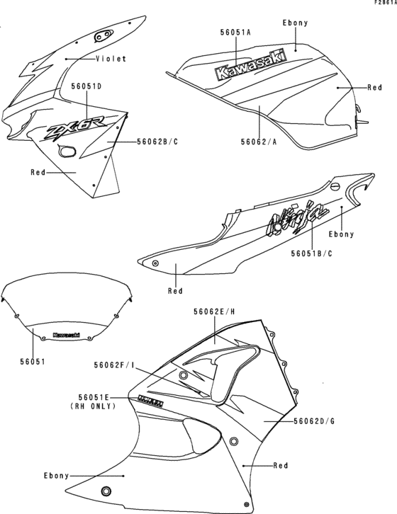 ZX600 Decals(red / ebony / violet)