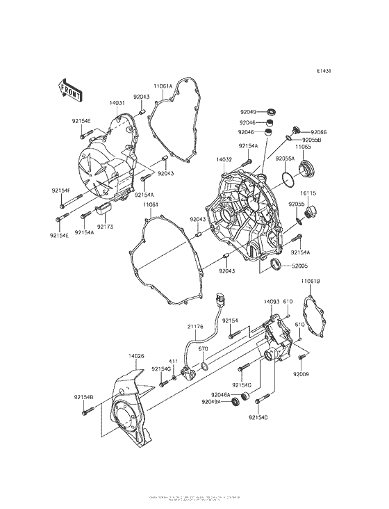 KLE650 Крышки двигателя