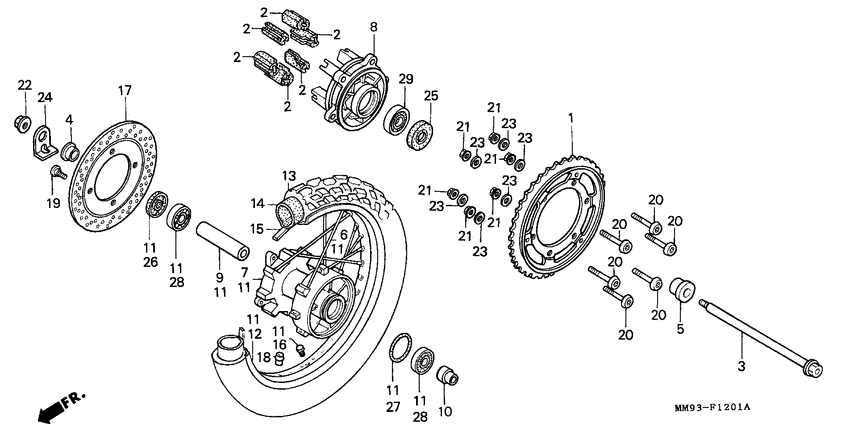 Rear wheel complete assy