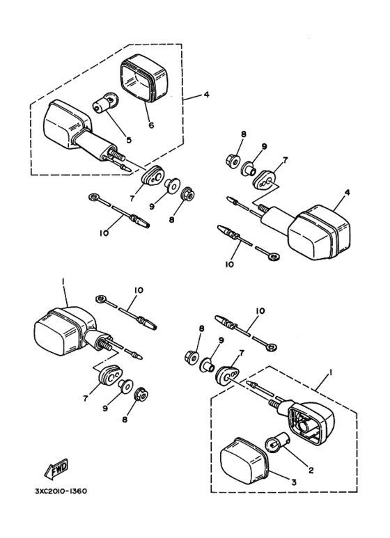 Rear flasher light assy