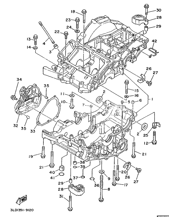 XTZ750 Картер двигателя