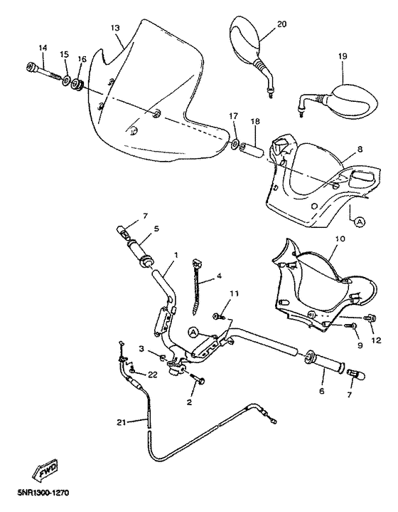 Steering handle. cable