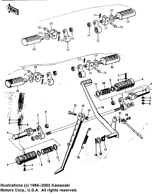Footrests/stand/brake pedal