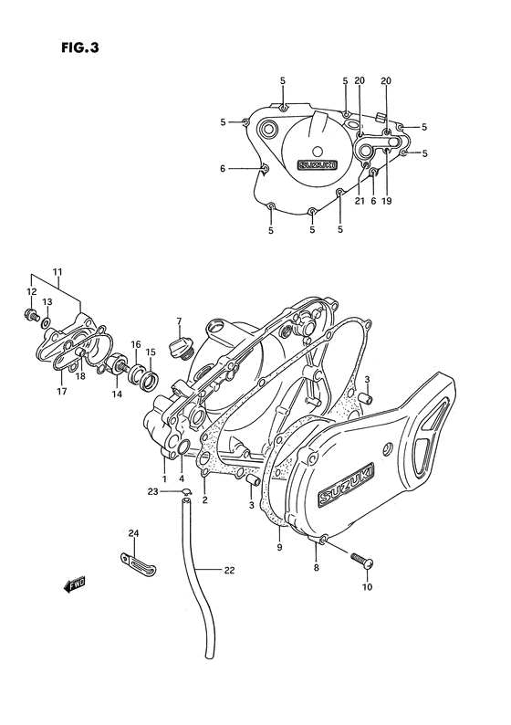 Crankcase cover - water pump