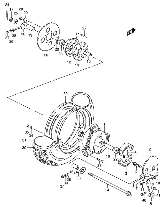 Rear wheel complete assy