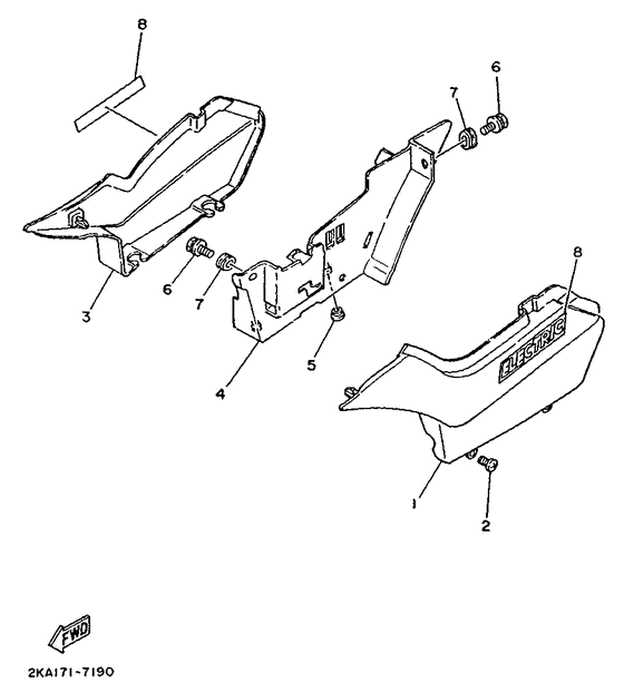 TW200E Side cover  /  oil tank