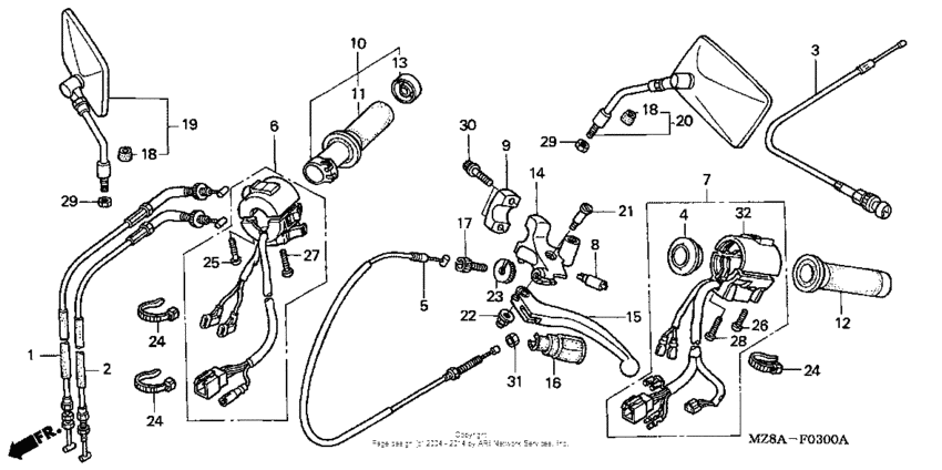 Handle lever + switch + cable