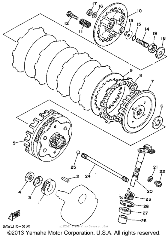 TW200G Сцепление