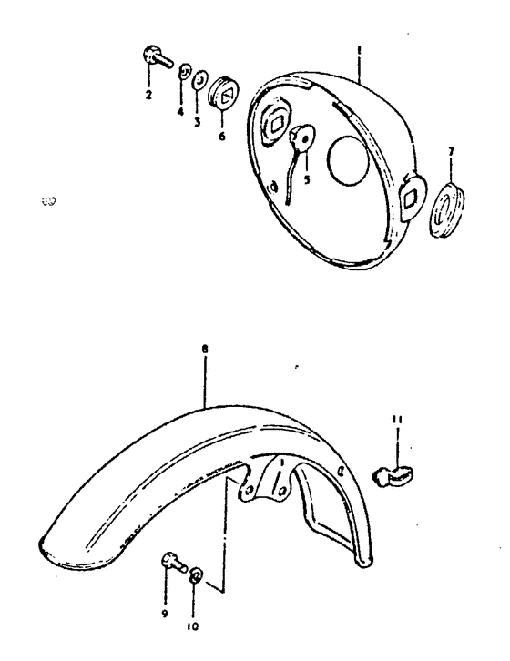 Headlamp housing - front fender