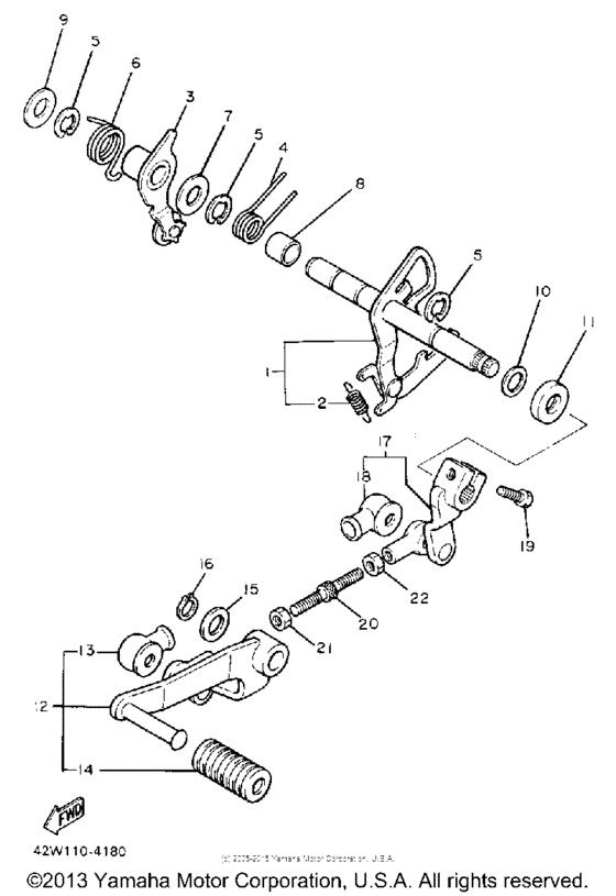 XV750U Вал переключения