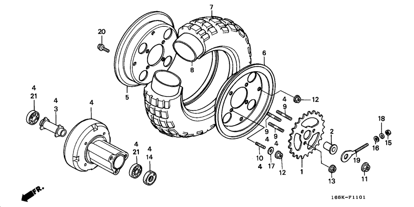Rear wheel complete assy