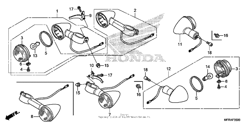 VT1300CS (ABS) Задний фонарь