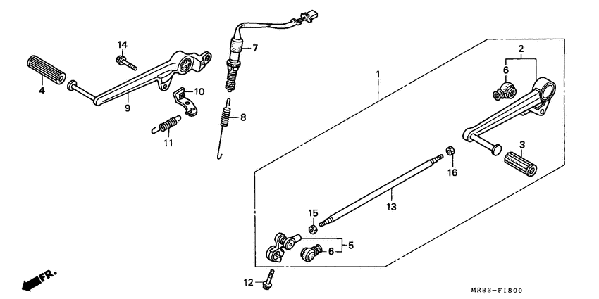 Brake pedal/change pedal