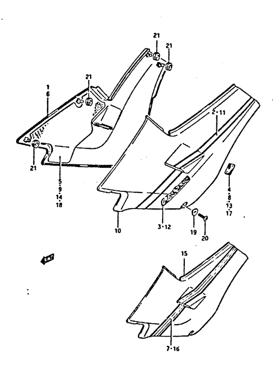 GSX-R400 Обтекатель задний