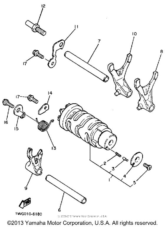 FZR400U Shift cam-fork