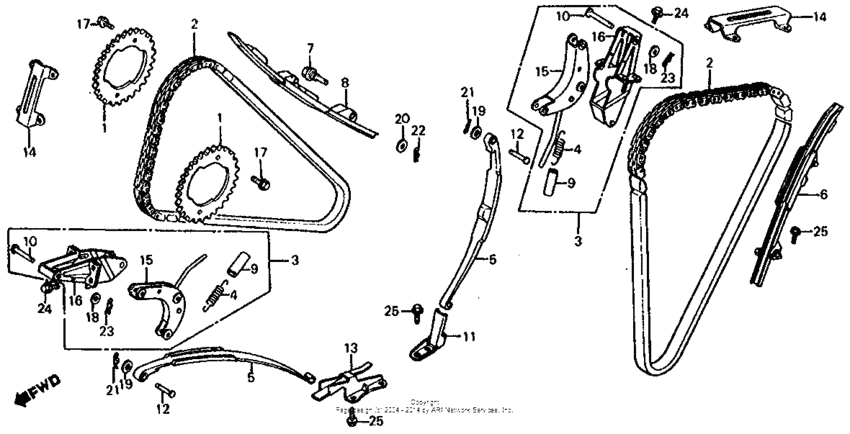 VF750S Cam chain + tensioner