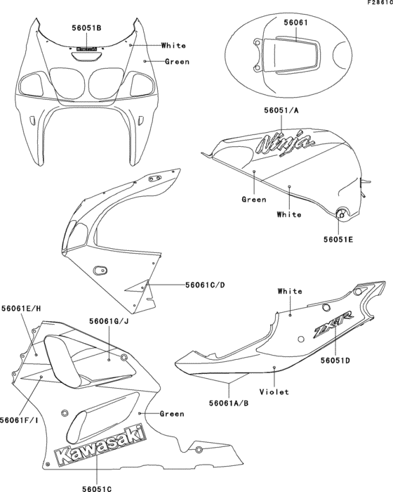 Decals(green/white)(zx750-p2)