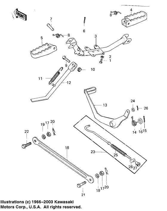 Footrests/stand/brake pedal