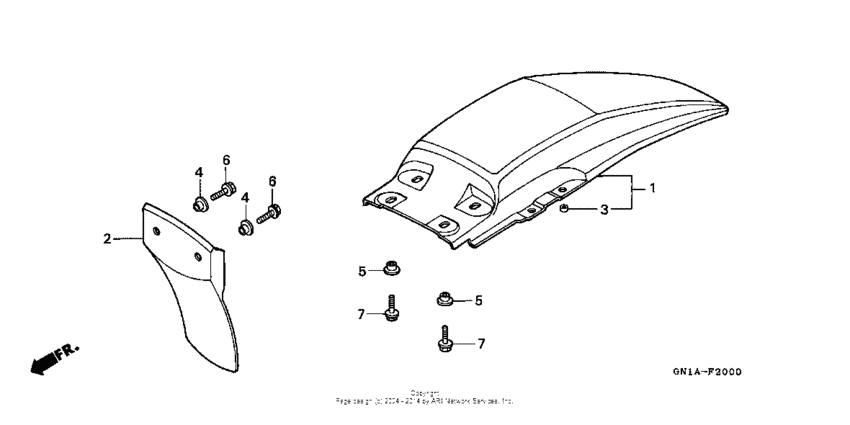 Rear fender 95-00