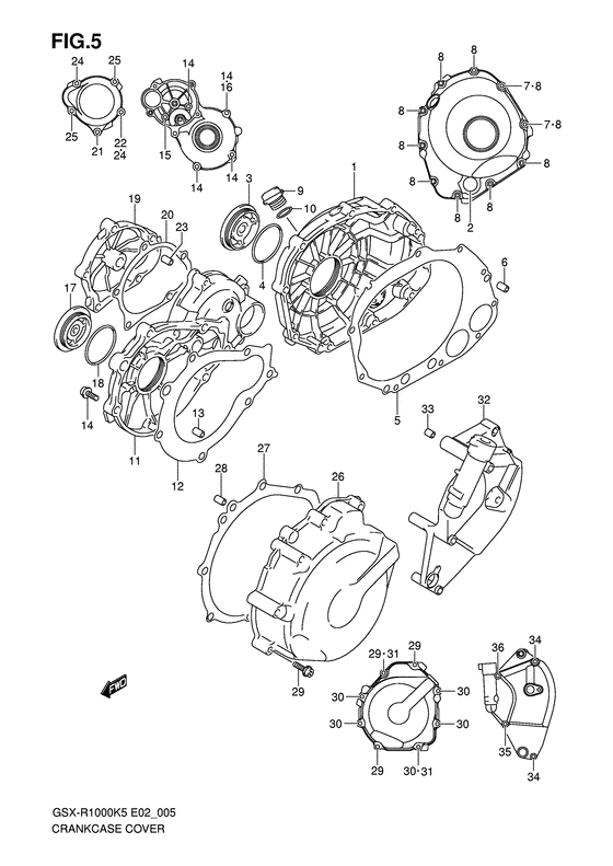 Crankcase cover ass`y  (v