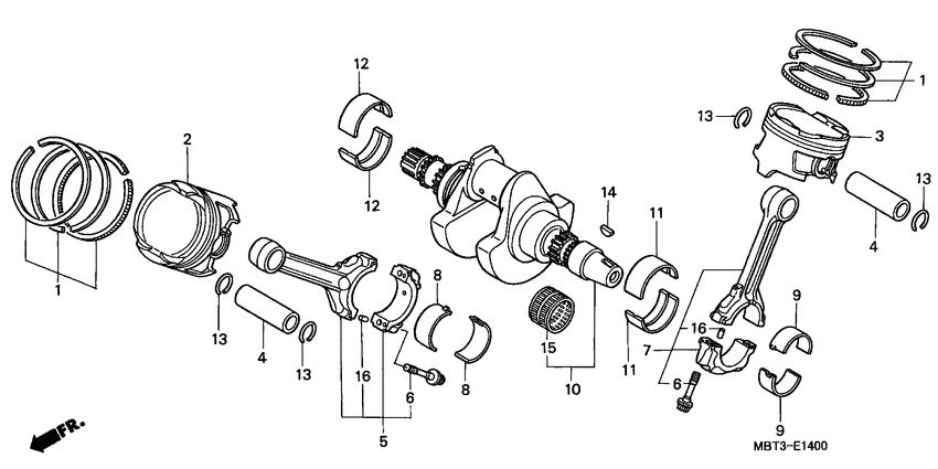 Crankshaft/piston