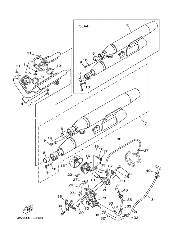 XV1600A Выхлопная система